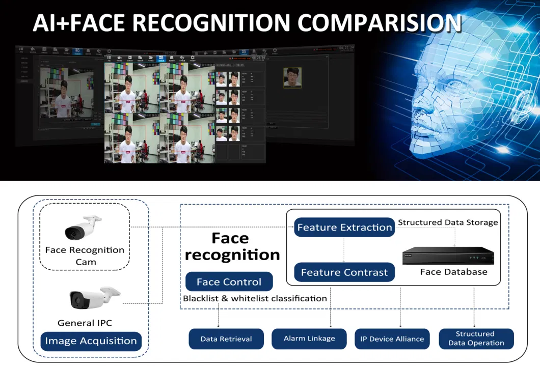 CCTV IP Camera DVR NVR Recorder Kit Face Recognition System