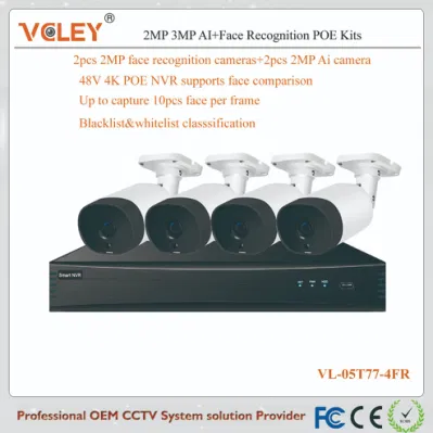 CCTV IP Kamera DVR NVR Recorder Kit Gesichtserkennungssystem